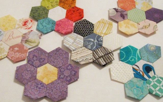 hexagon flowers in various colors