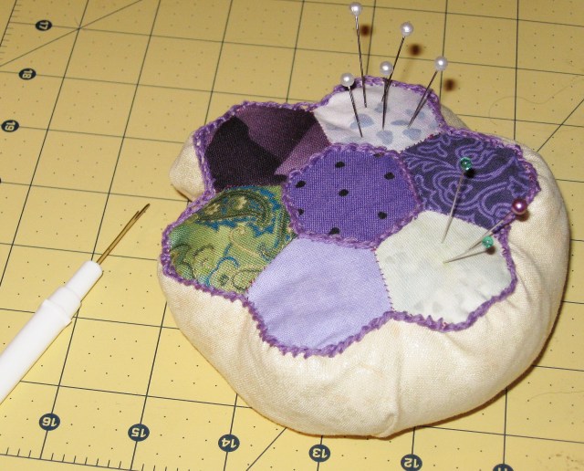 hexagon flower pincushion