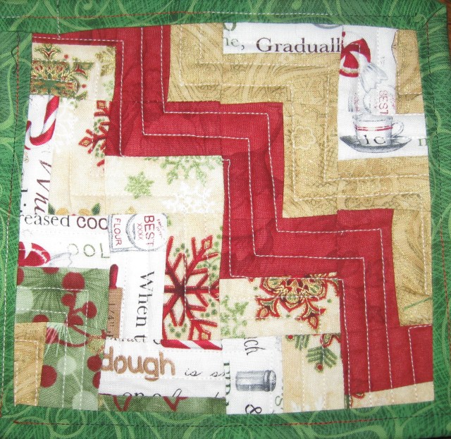 Christmas zigzag pot holder