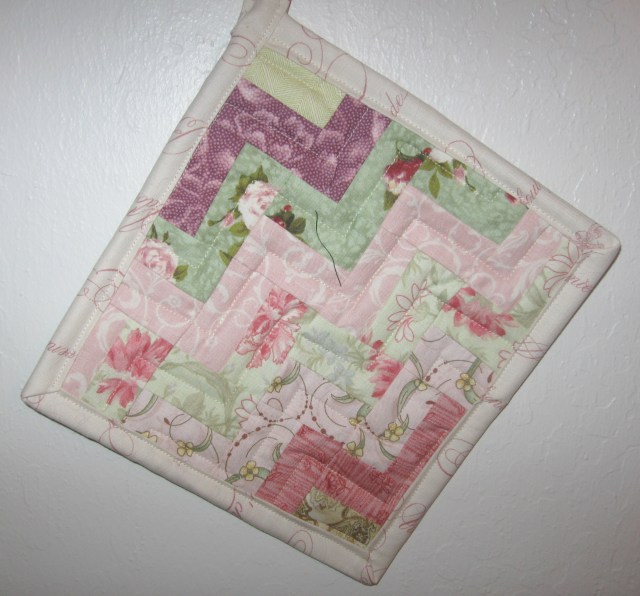 floral zigzag pot holder