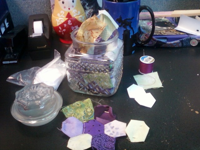 paper-pieced hexagons