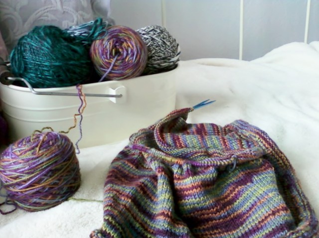 Aleita Shell knit sweater in progress