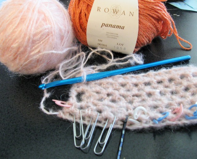 crocheted scarf in progress